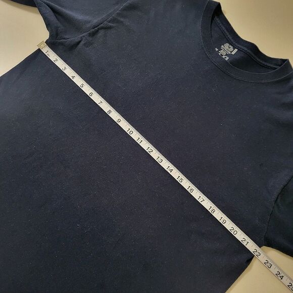 Fruit of the Loom Men's Black Crewneck Long Sleeve Pullover Tee - Picture 6 of 12